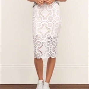 Abercrombie & Fitch White Lace Midi Skirt